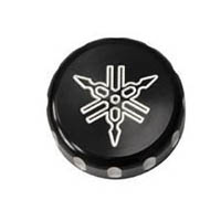 Reservoir cap Color Black Engraving Yamaha Material Billet Side Rear Type 1 cap | ID A3033SB