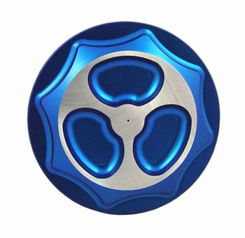 Gas Cap Blue Color Blue Engraving No Style 3 bolts Type Clover | ID A3666BU