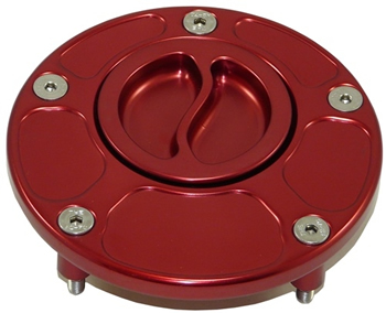 Gas Cap Red Color Red Engraving No Style 3 bolts Type Regular | ID A4281R