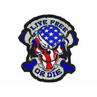 Live free or die usa skull 13x12in patch | ID LT30070