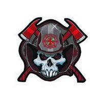 Fireman skull 10 5x11in patch | ID LT30101