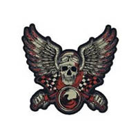 Vintage biker red 10x11in patch | ID LT30135