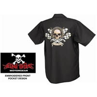 Work Shirt Color Black Size Large Style Bullet Skull Type Mens | ID WS40304L