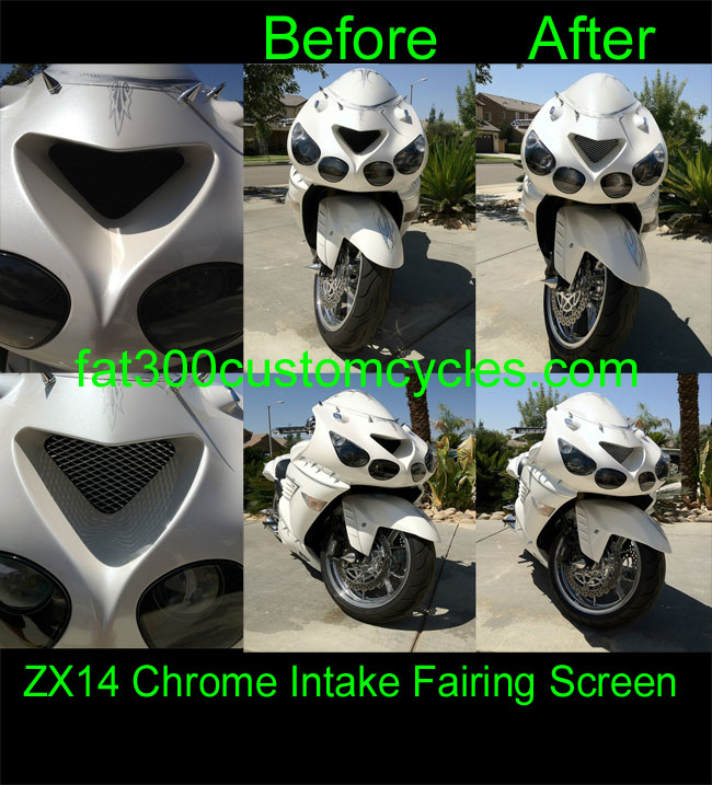 ZX14 Chrome Air Intake Nose Front Fairing Screen | ID 2348