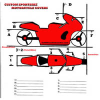 Custom Sportbike Motorcycle Covers Spec Sheet | ID 2244